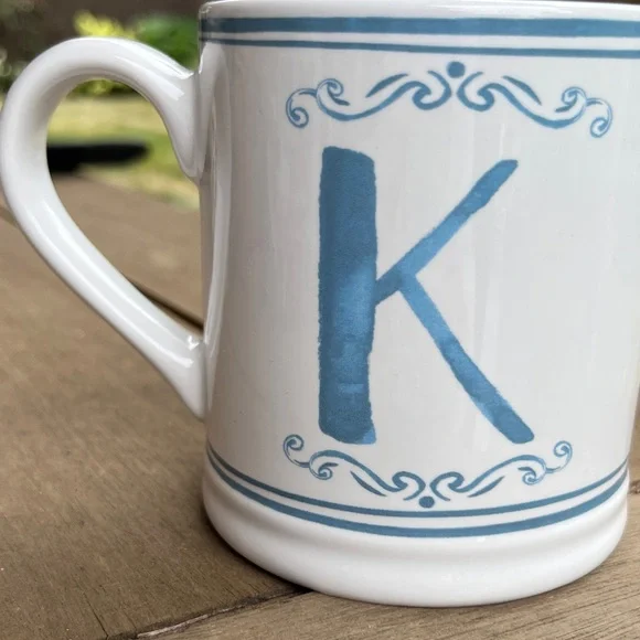 NWOT Sur La Table Blue and White Initial K Mug - Picture 4 of 5